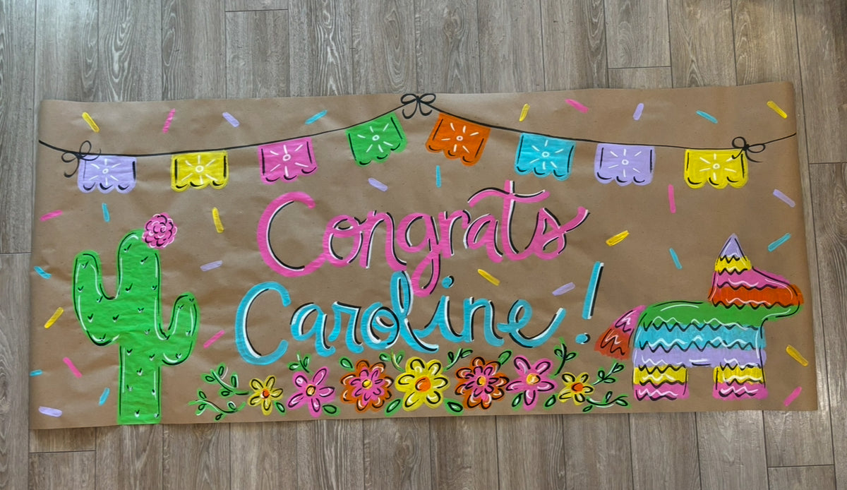 Custom Hand-Painted Paper Banner