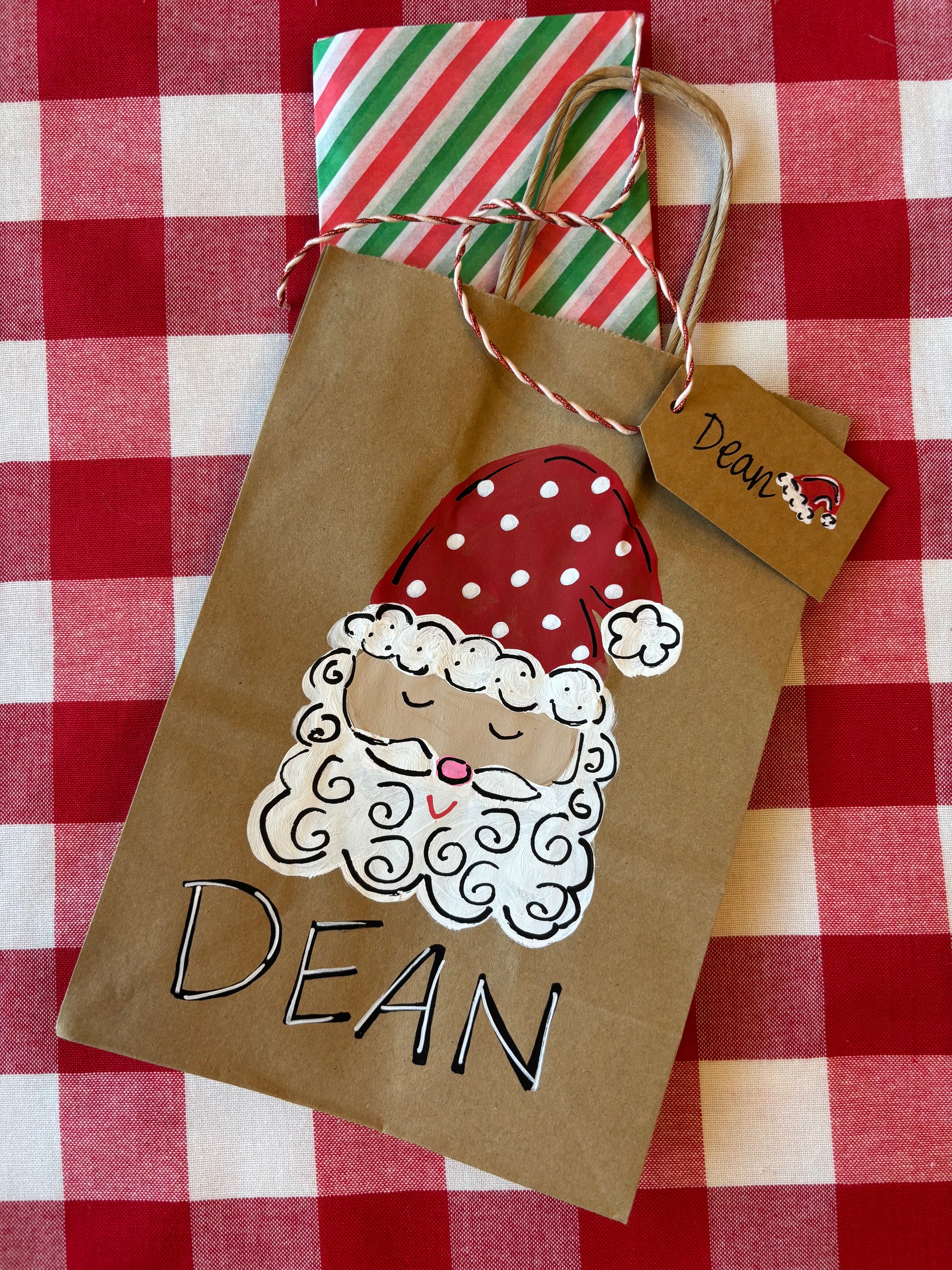 Hand Painted Christmas Gift Bags