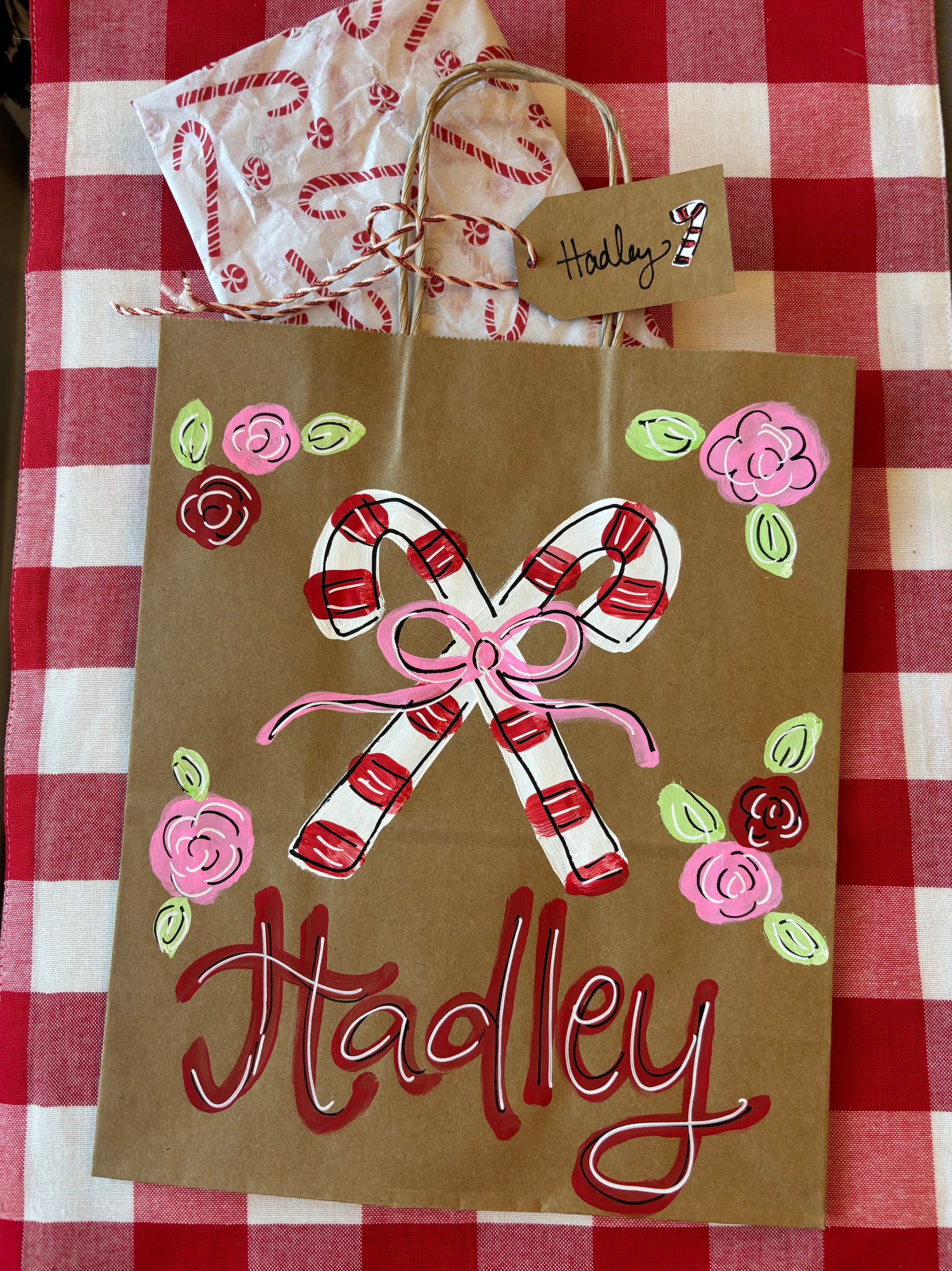 Hand Painted Christmas Gift Bags