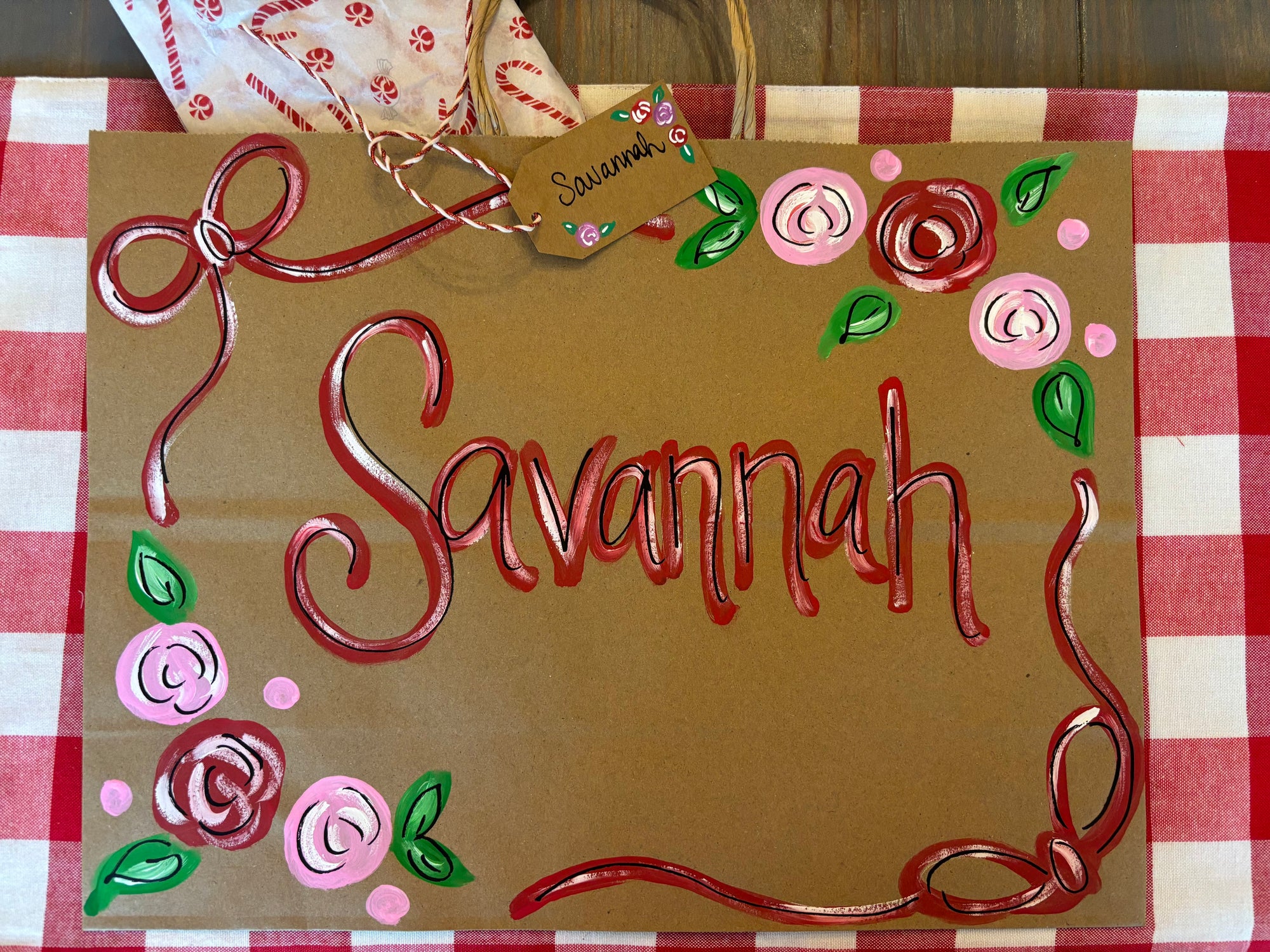 Hand Painted Christmas Gift Bags