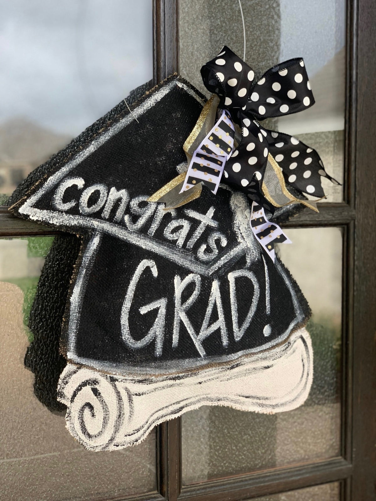 Graduation Decor Bundle – Custom Banner + Grad Cap Door Hanger